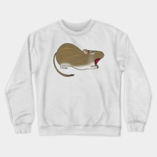 Cute Yawning brown Gerbil Crewneck Sweatshirt